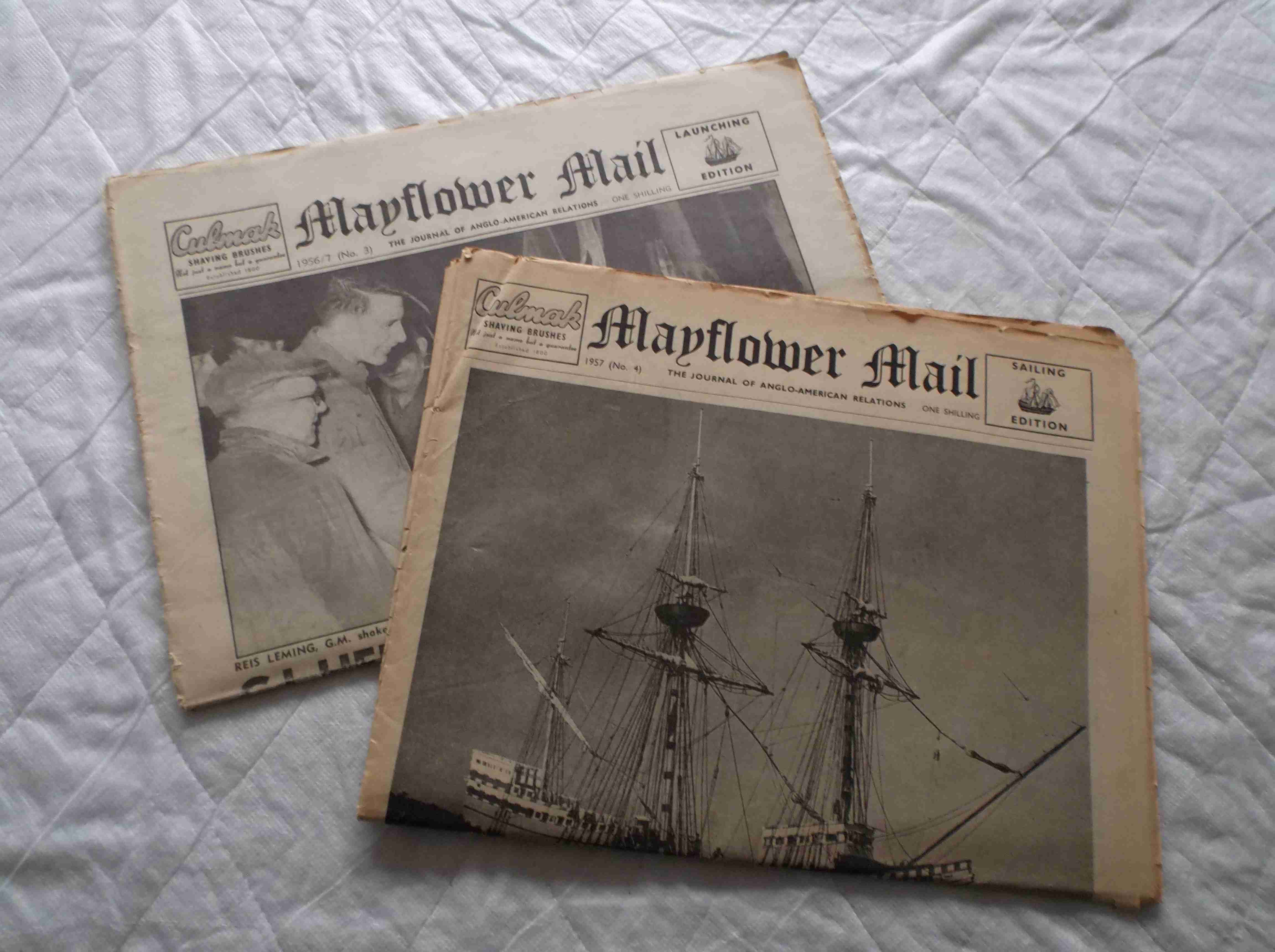 TWO COPIES OF THE NEWSPAPER THE MAYFLOWER MAIL DATED 1957