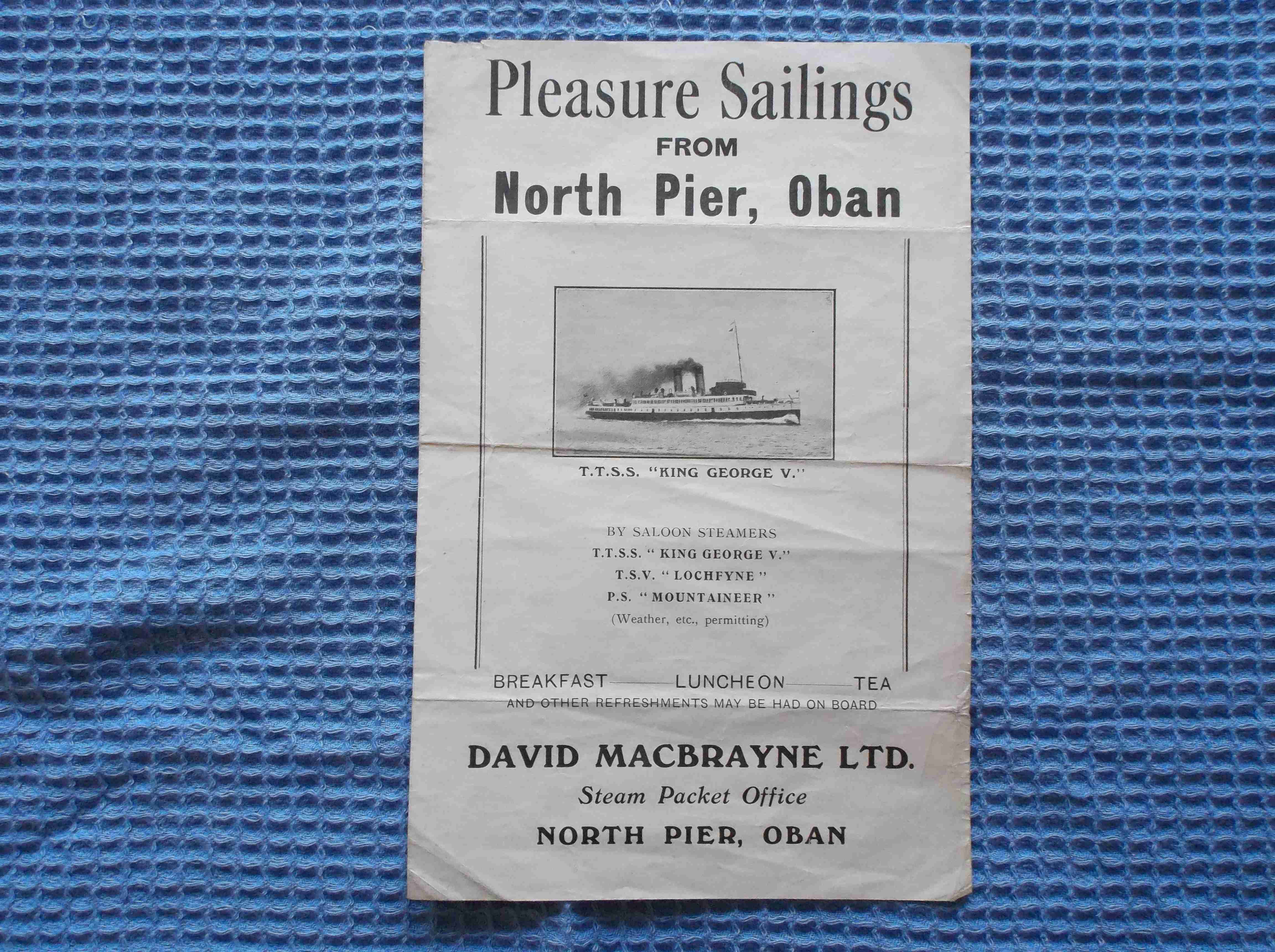 VERY RARE TO FIND SAILING DETAILS LEAFLET FROM THE STEAM PACKET COMPANY DATED 1937