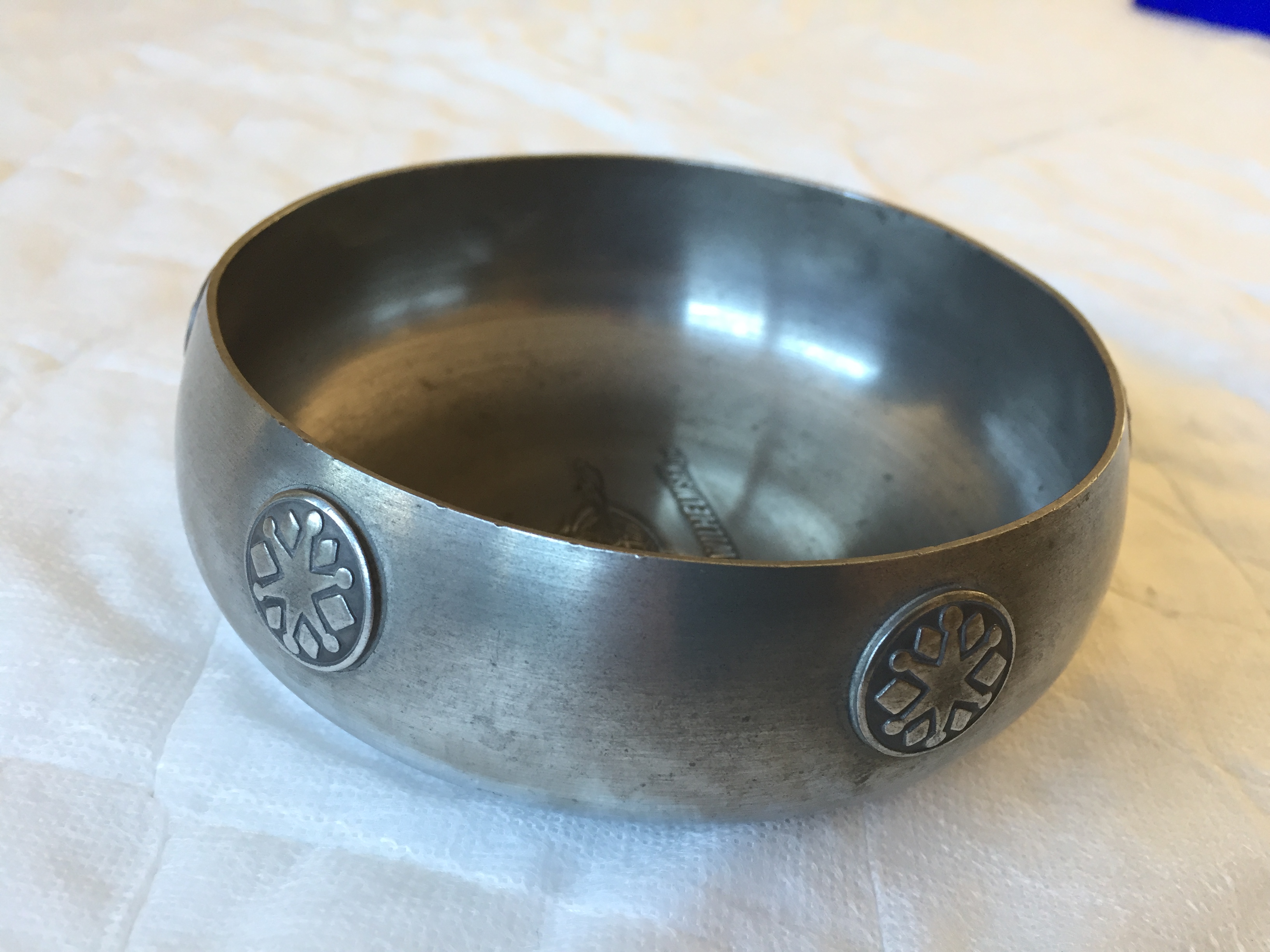PEWTER SERVING BOWL FROM THE WILHELMSEN LINE