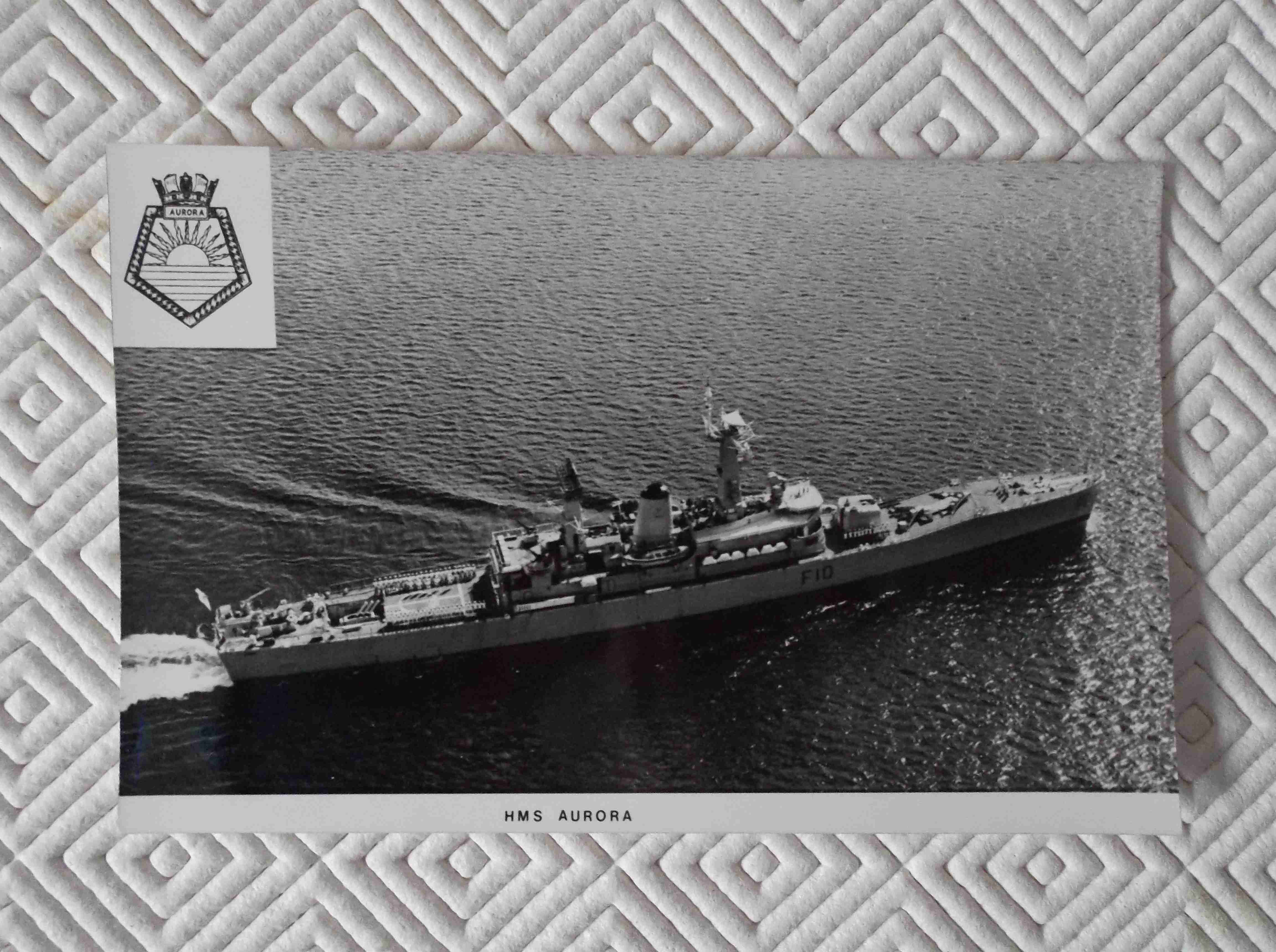 POSTCARD SIZE PHOTOGRAPH OF THE ROYAL NAVAL VESSEL HMS AURORA