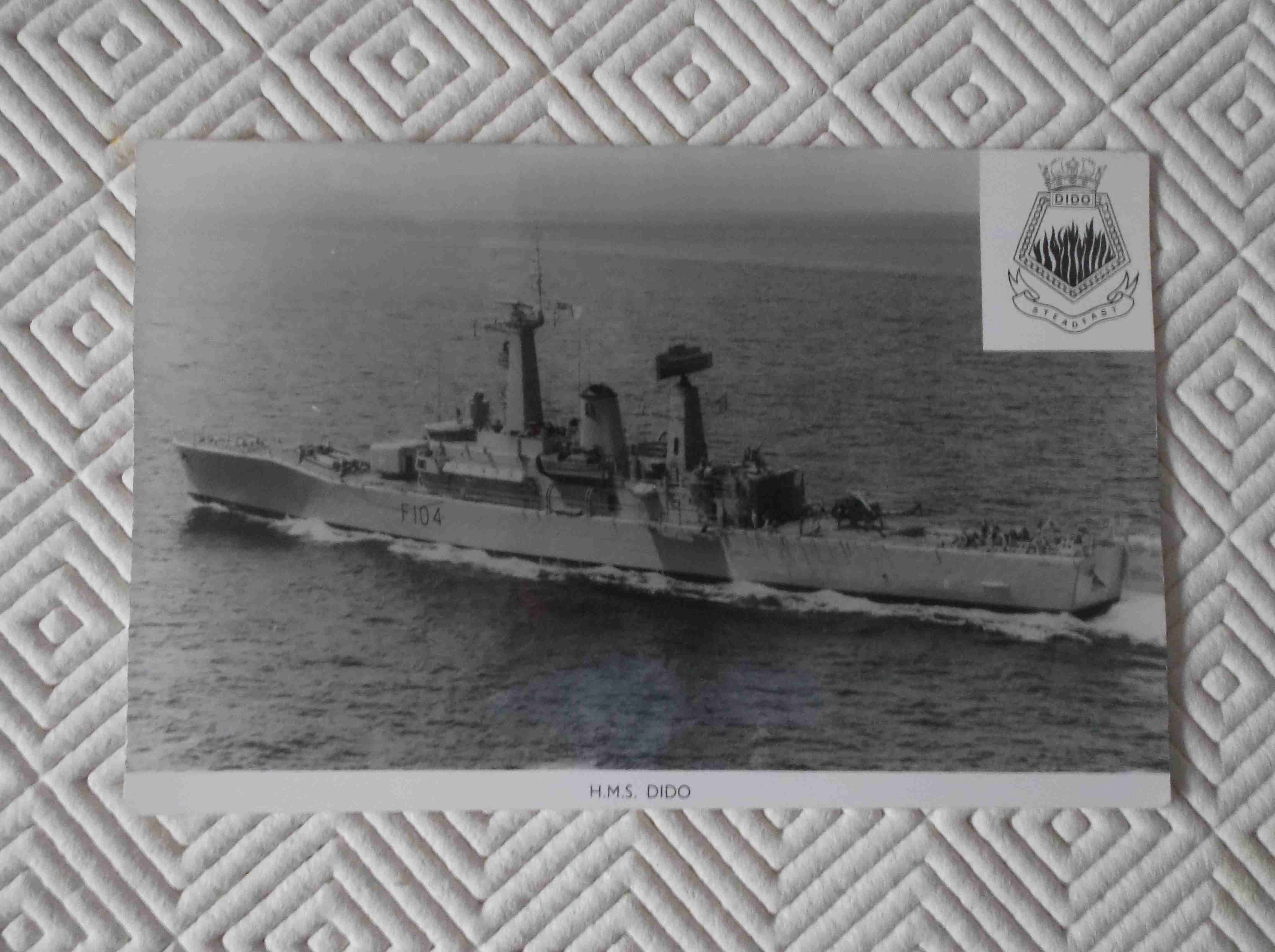 POSTCARD SIZE PHOTOGRAPH OF THE ROYAL NAVAL VESSEL HMS DIDO