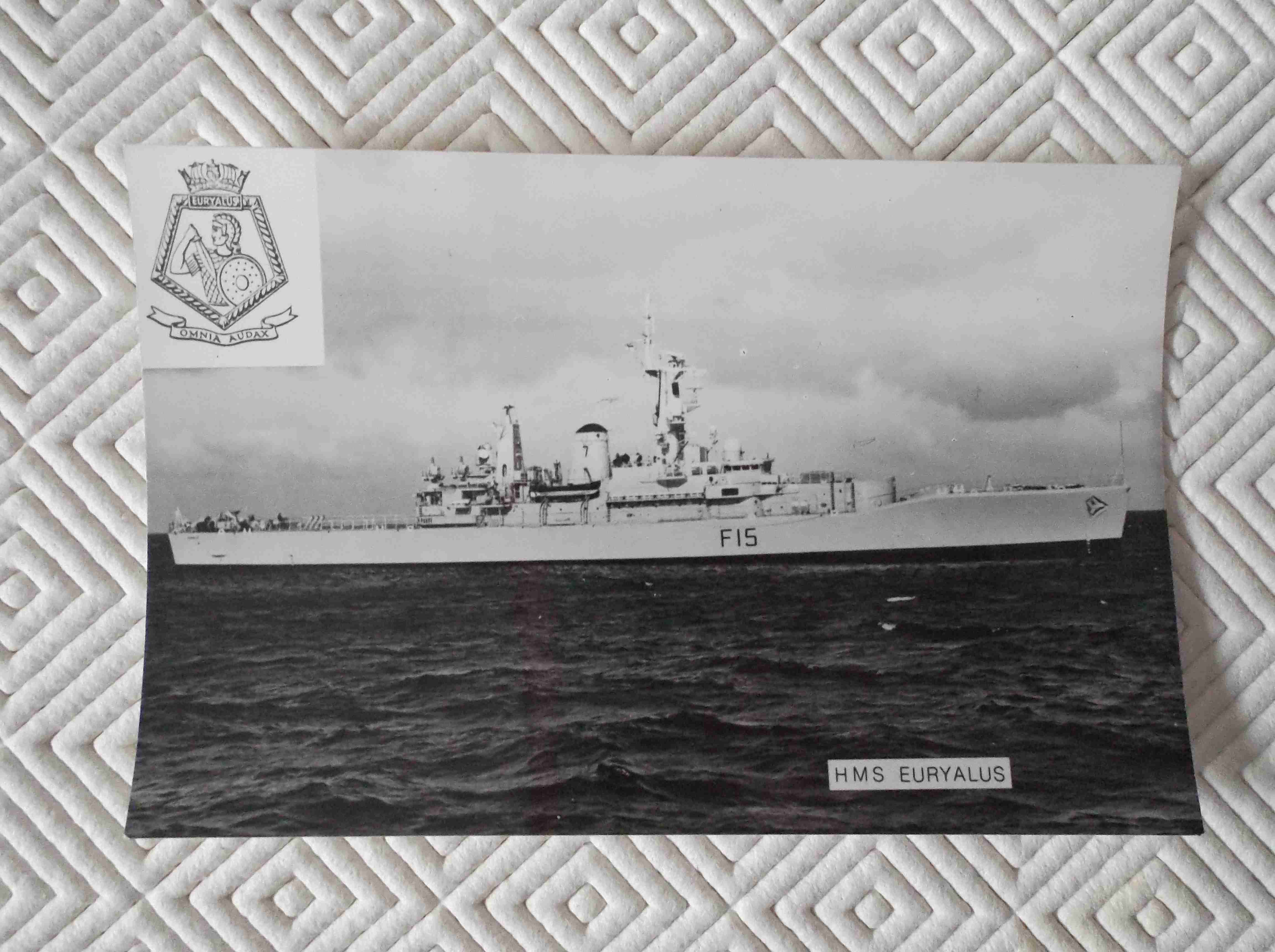 POSTCARD SIZE PHOTOGRAPH OF THE ROYAL NAVAL VESSEL HMS EURYALUS