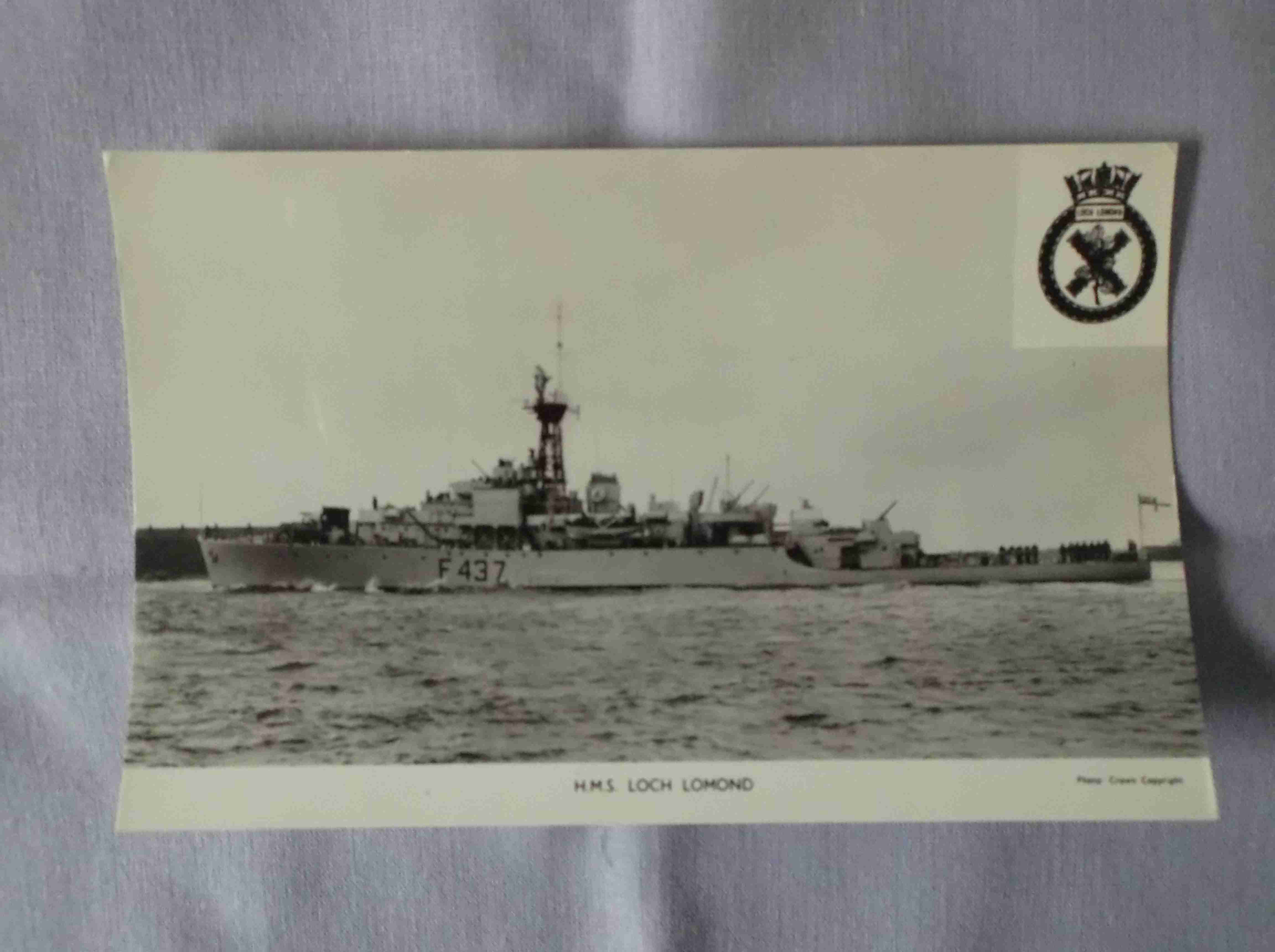 POSTCARD SIZE PHOTOGRAPH OF THE ROYAL NAVAL VESSEL HMS LOCHLOMOND