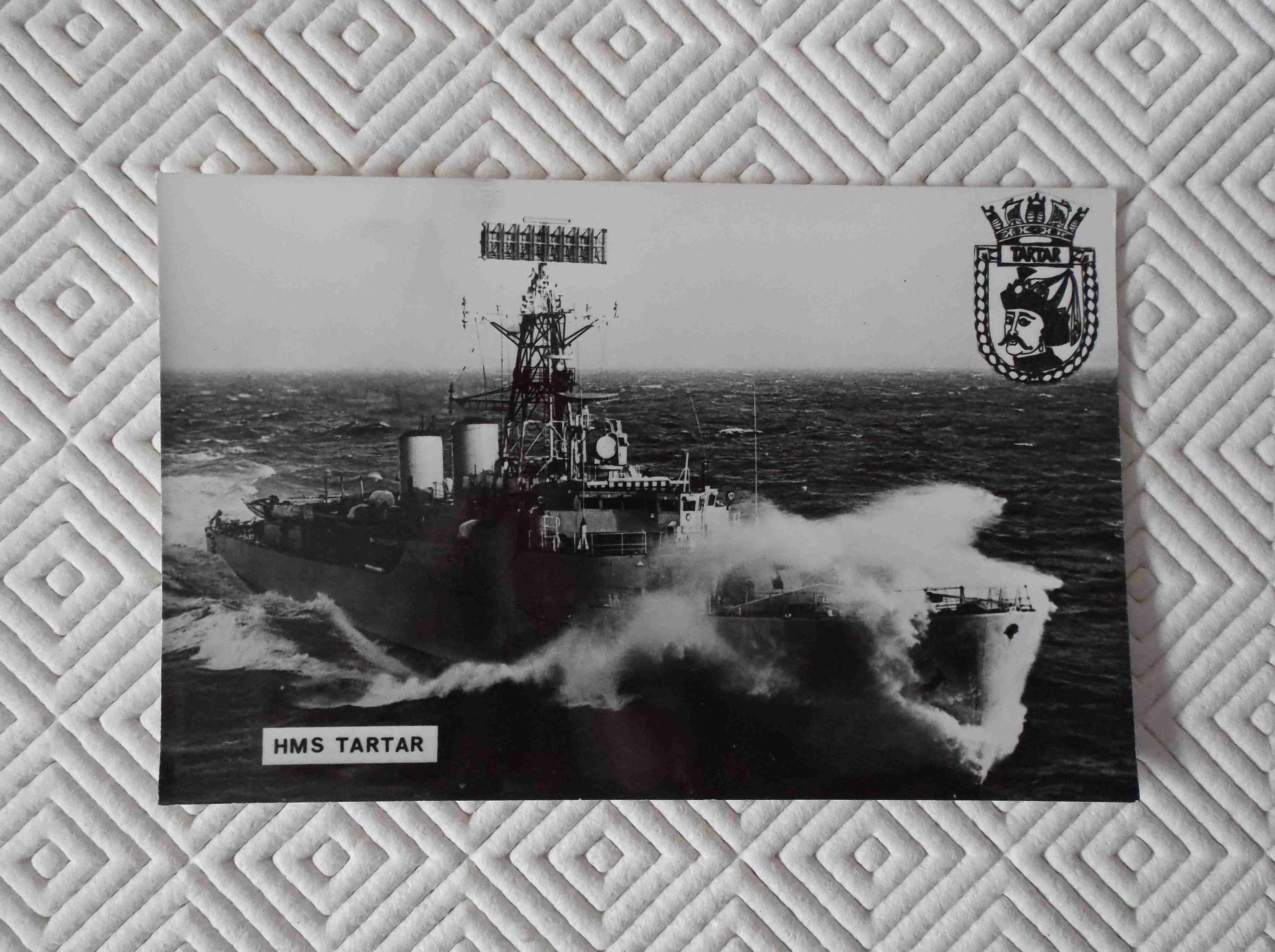 POSTCARD SIZE PHOTOGRAPH OF THE ROYAL NAVAL VESSEL HMS TARTAR