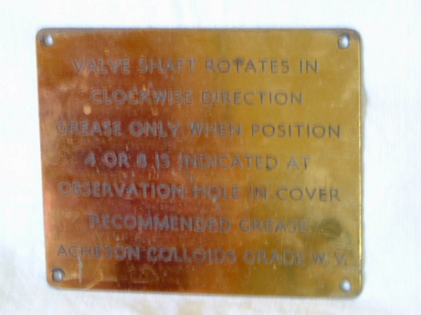 BRASS PLATE (PLAQUE) FROM A WW2 NAVAL VESSEL 