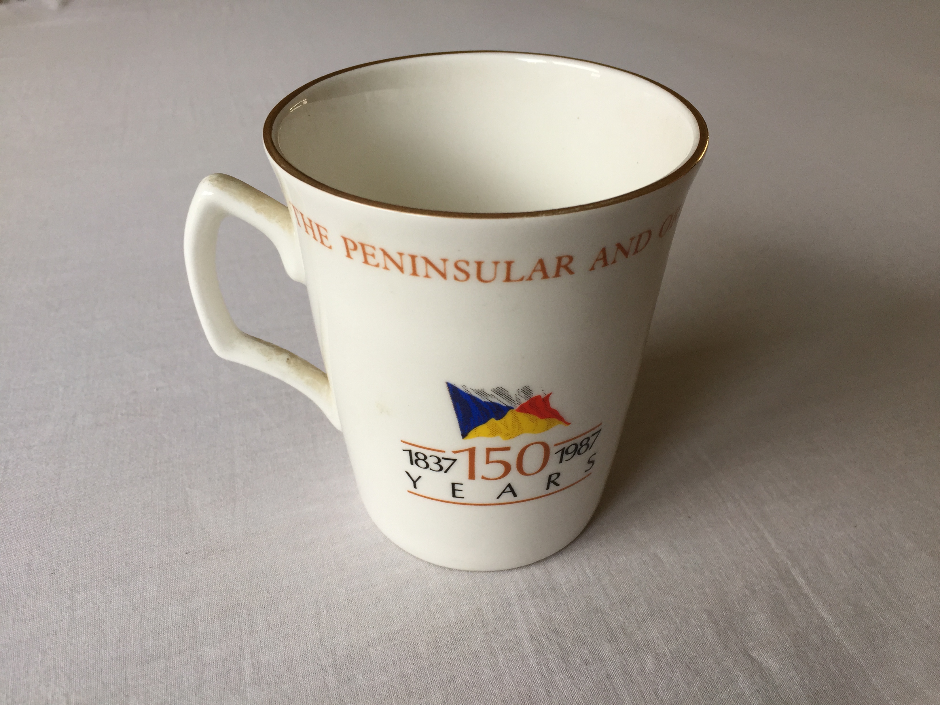 RARE TO FIND 150TH ANNIVERSARY TEA/COFFEE MUG FROM THE P&O LINE 1987
