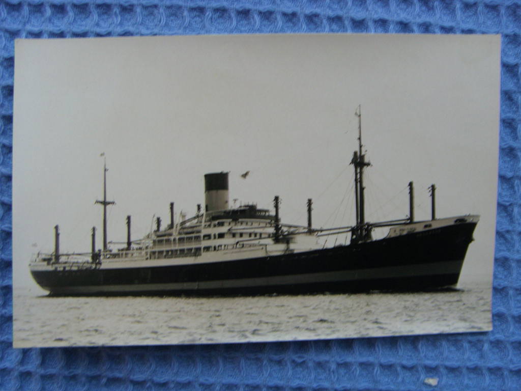 B/W PHOTOGRAPH OF THE BLUE FUNNEL LINE VESSEL THE ADRASTUS