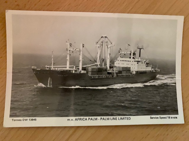 B/W PHOTOGRAPH FROM THE PALM LINE VESSEL MV AFRICA PALM