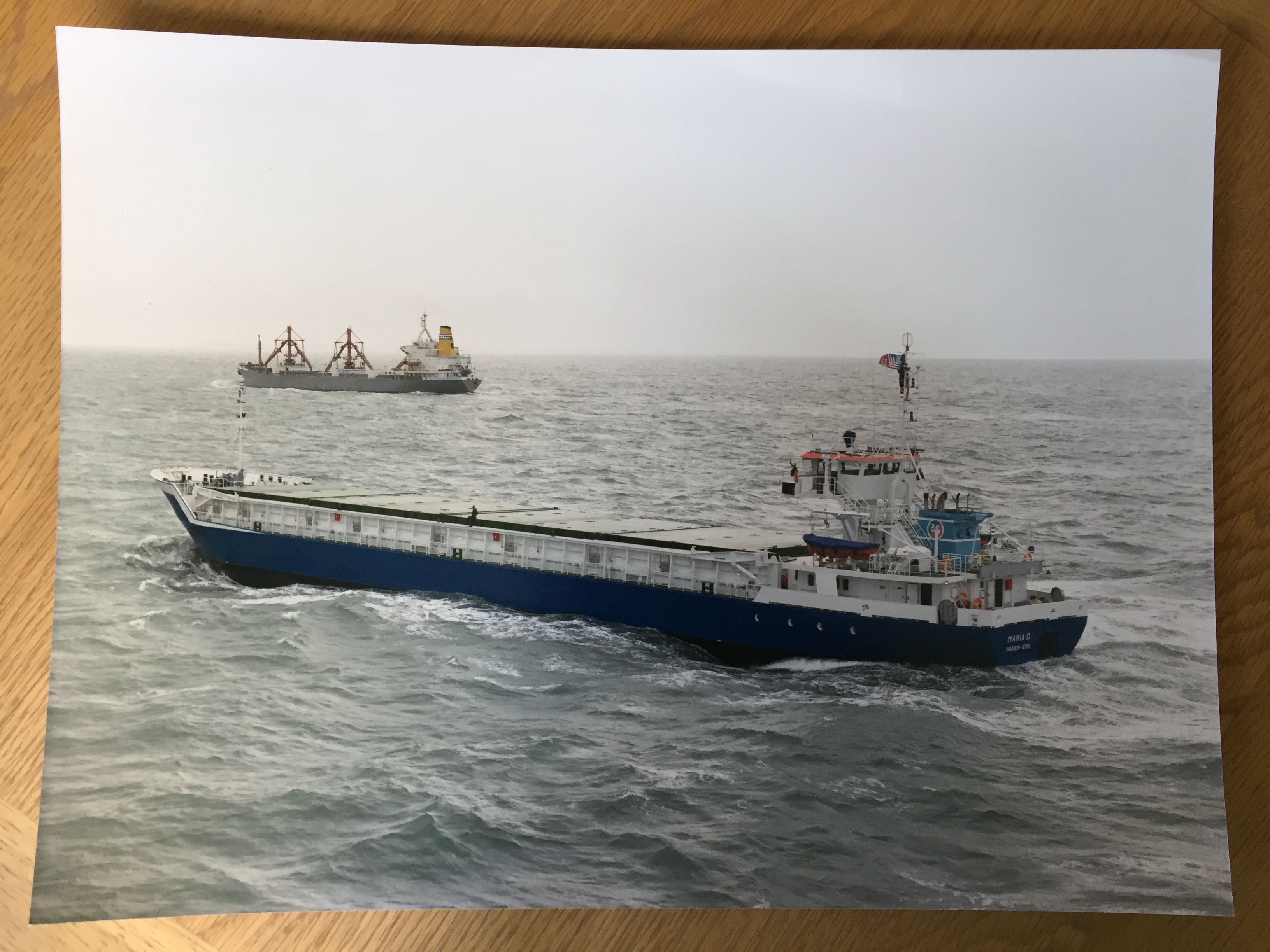 LARGE SIZE COLOUR PHOTOGRAPH OF THE CONTAINER VESSEL MARIA O