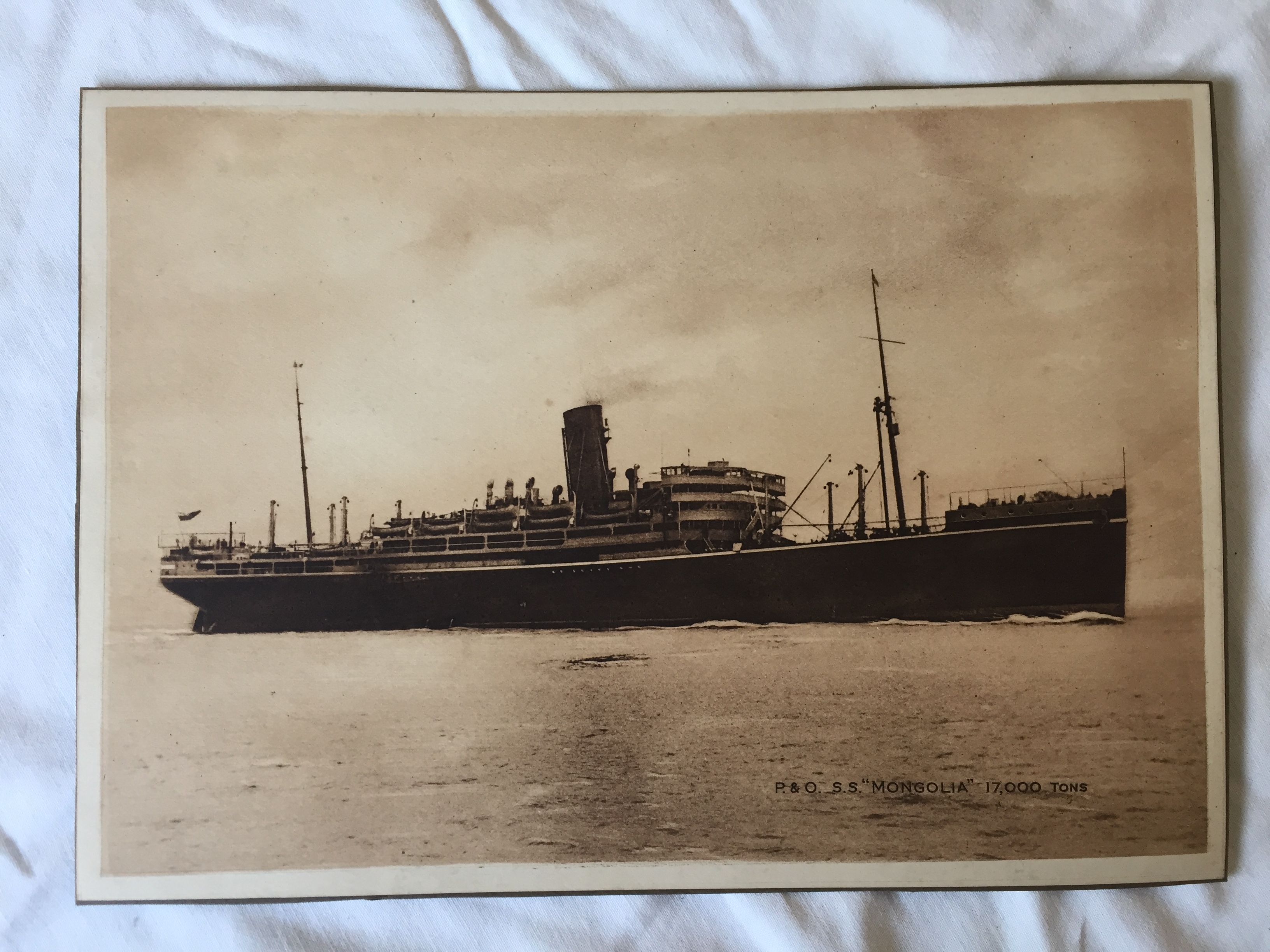 EARLY PHOTOGRAPH FROM THE VESSEL THE SS MONGOLIA