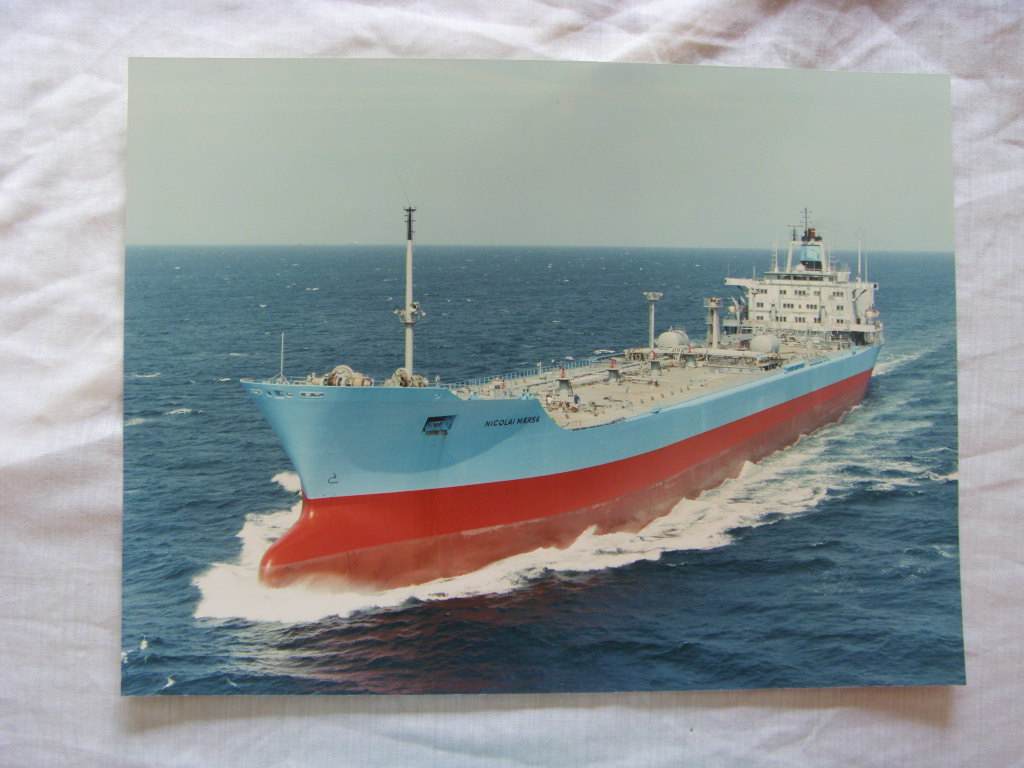 LARGE SIZE COLOUR PHOTOGRAPH OF THE RUSSIAN VESSEL THE NICOLAI MAERSK