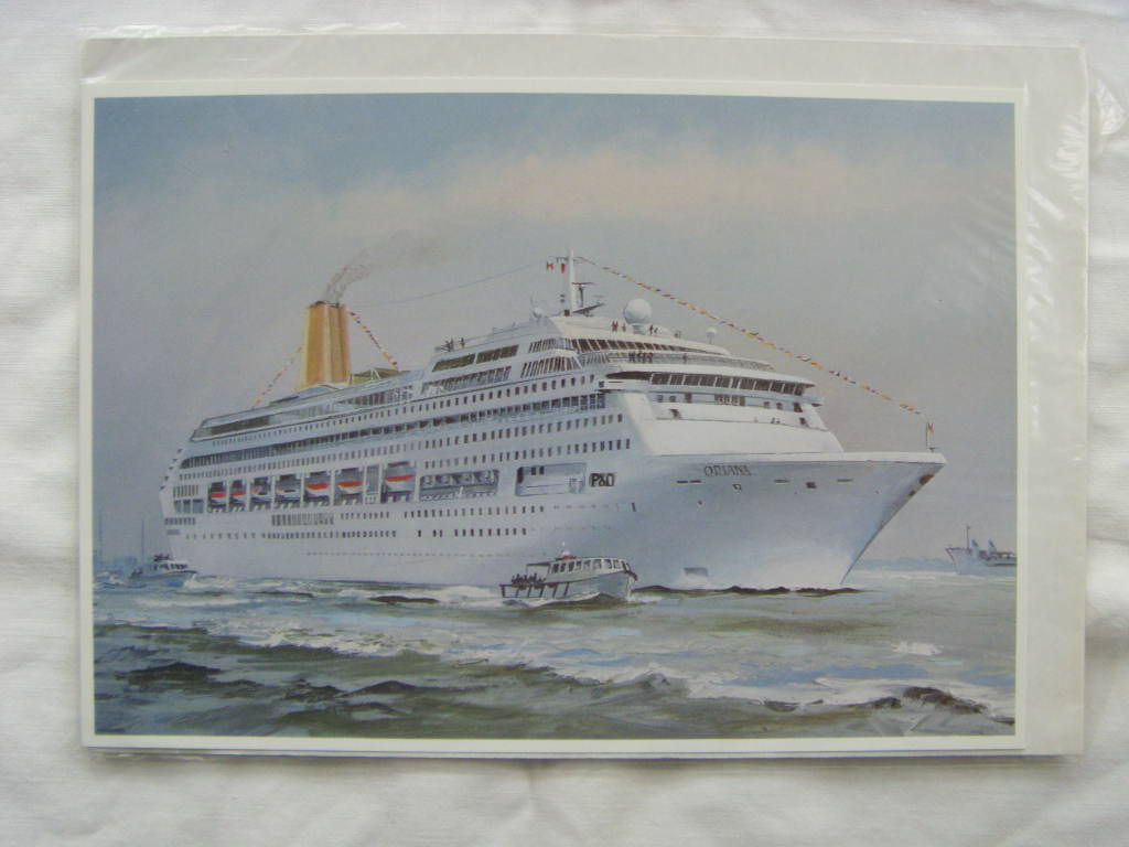 MAIDEN VOYAGE COLOUR PICTURE OF P&O VESSEL THE ORIANA DATED 1995