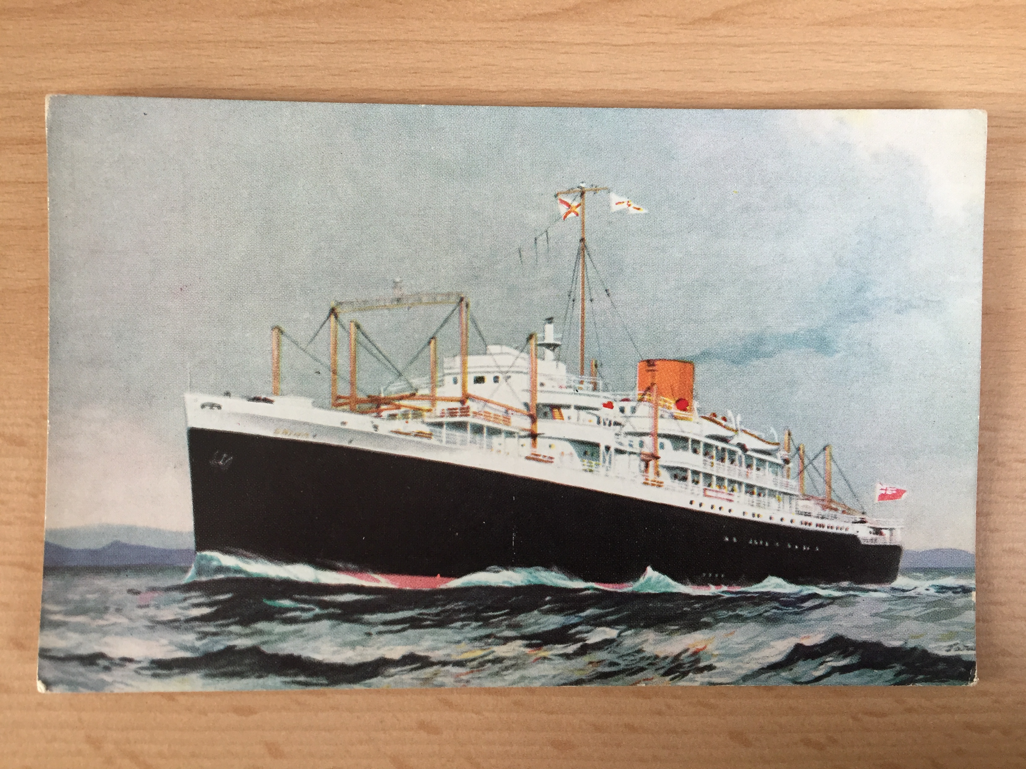 UNUSED COLOUR POSTCARD FROM THE ROYAL MAIL LINE VESSEL THE DRINA