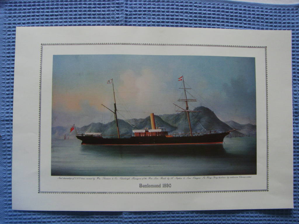 FULL COLOUR PRINT OF THE BEN LINE VESSEL THE BENLOMOND 1890