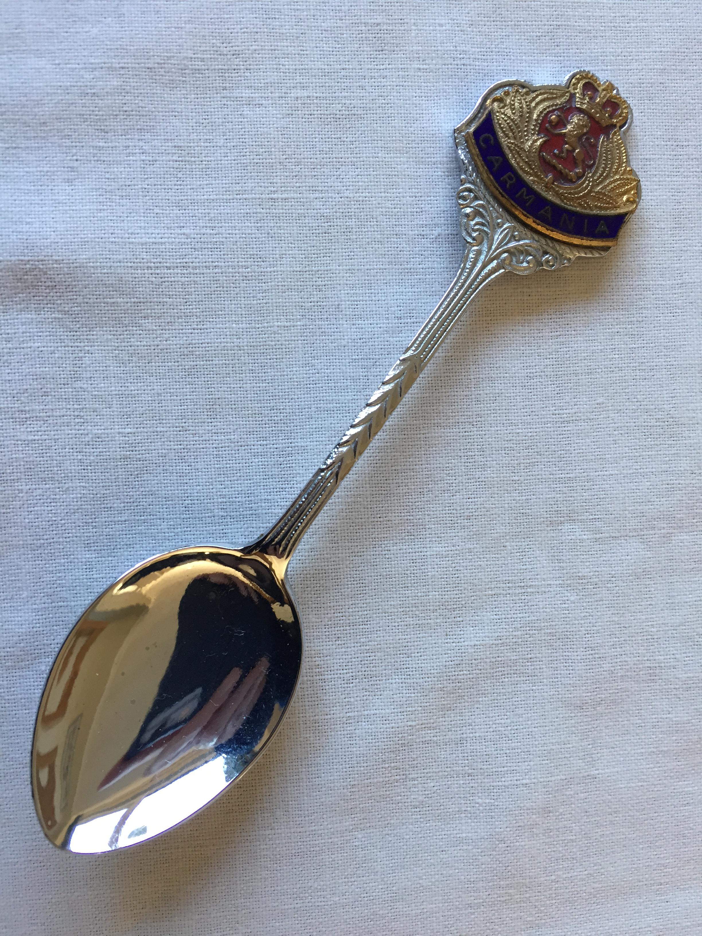 SOUVENIR SPOON FROM THE CUNARD LINE VESSEL THE RMS CARMANIA