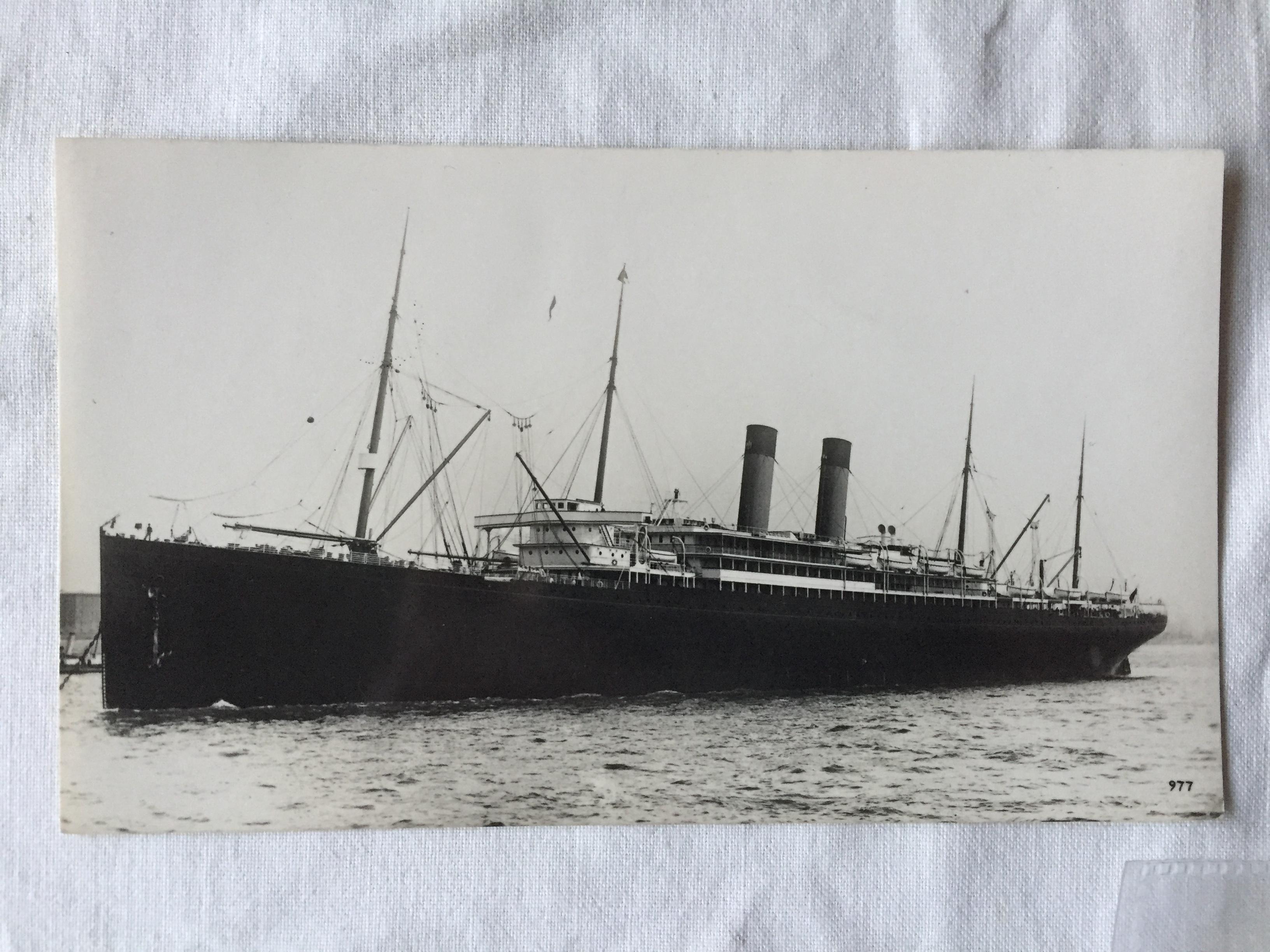 B/W PHOTOGRAPH OF THE WHITE STAR LINE VESSEL THE CELTIC