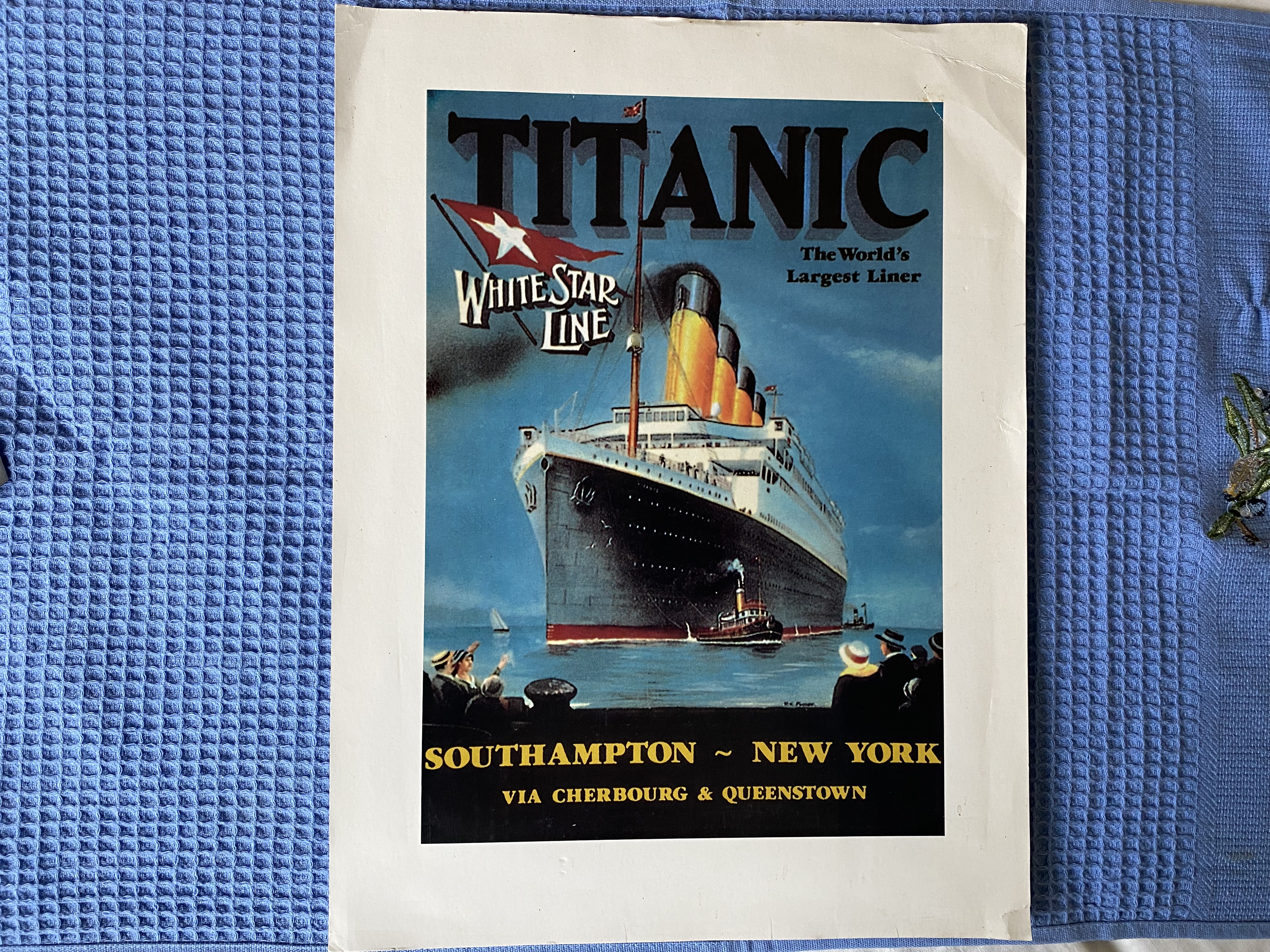 COPY OF AN EARLY ORIGINAL PROMOTIONAL POSTER FOR THE FAMOUS OLD VESSEL THE TITANIC